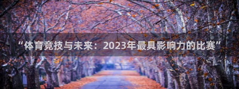 雷速体育app官网入口：“体育竞技与未来：2023年最具影响力的比赛”